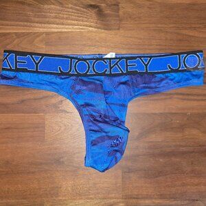 Jockey Men's Microfiber Stretch Thong - Large - Blue Camo